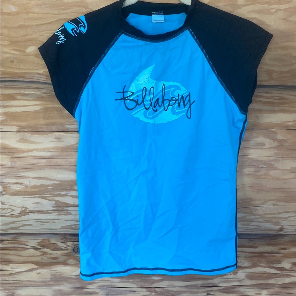 Billabong Women's Turquoise and Black Swim Top